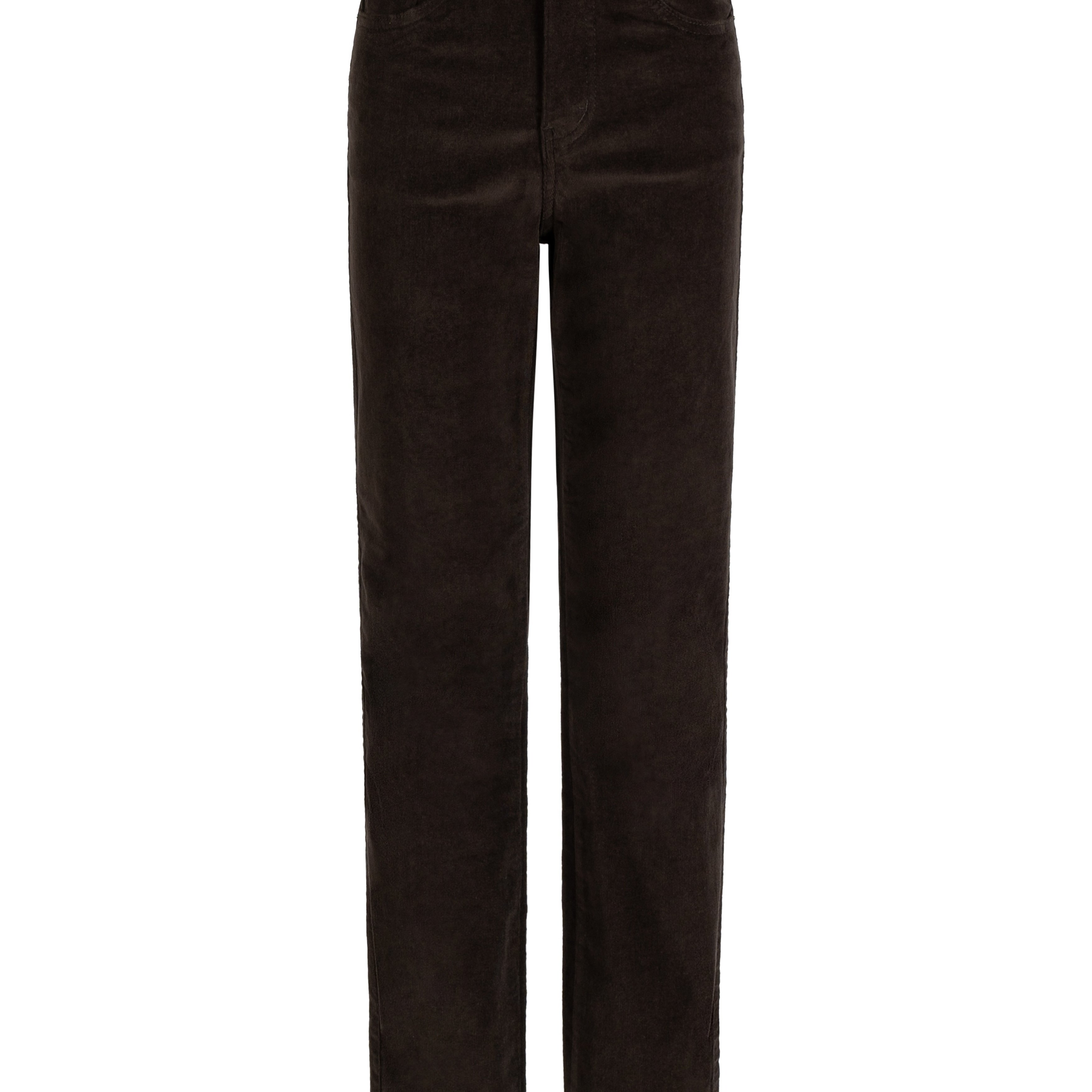 Corduroy Denim Bloomers Dark Brown High Waist Tapered Pants Rolled Jeans,  Women's Denim Jeans