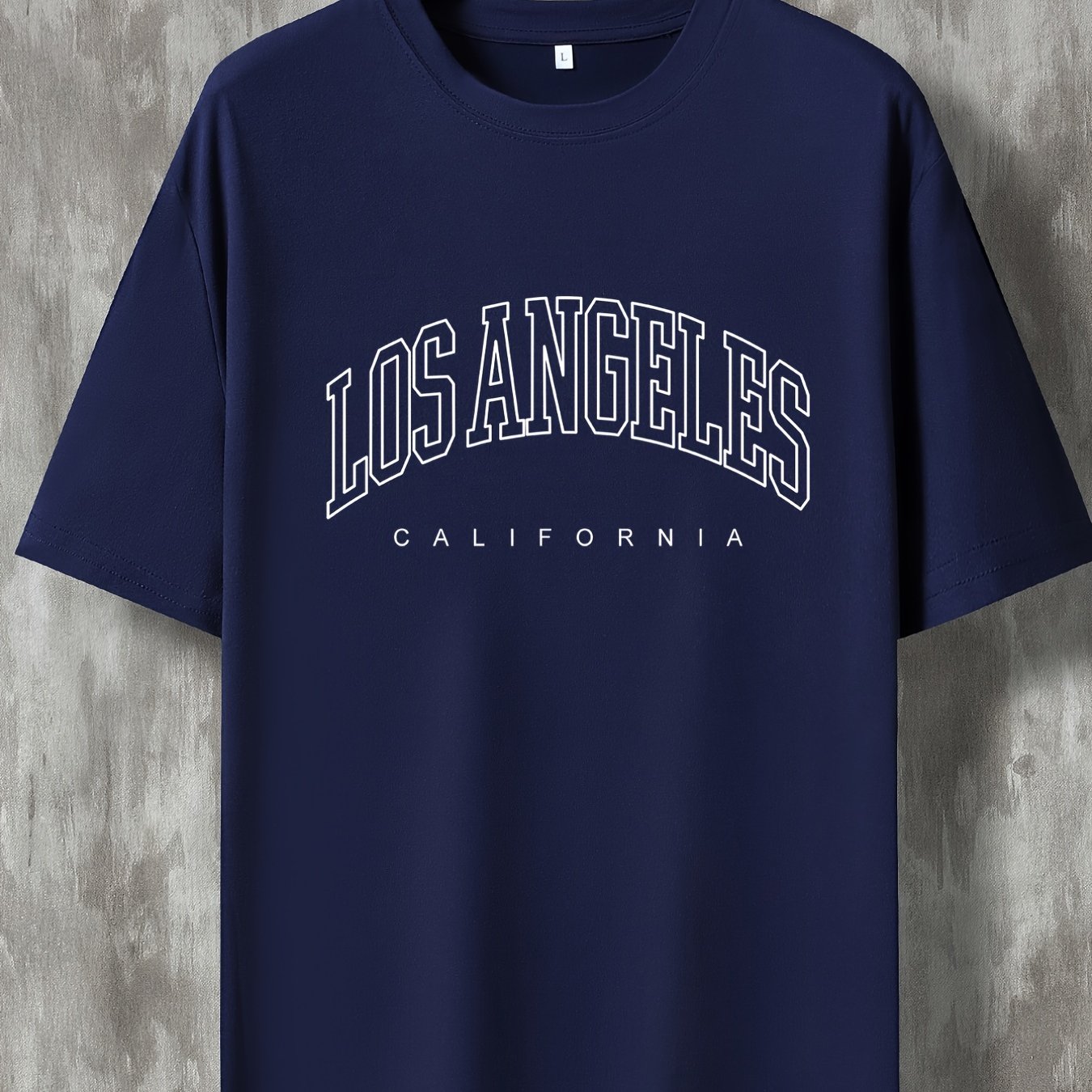 TEMU Men's & Teen ' Oversized Short-sleeve T-shirt - 2023 Casual Summer Round Neck Top With Brand Logo Print, Breathable Spring/summer/autumn Wear,