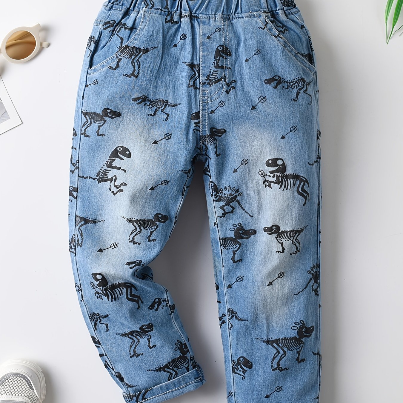 Vaqueros Forro Polar Estampado Dinosaurios Niños Pantalones - Temu Mexico