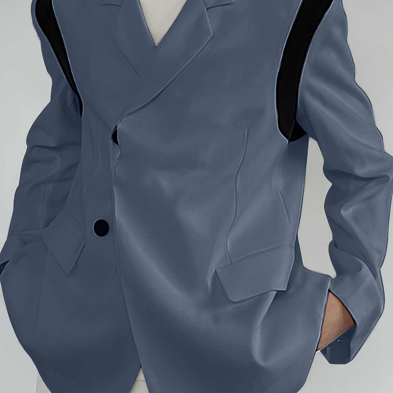 Female Blue Formal Long Sleeves Tucked In Shirt 3D model