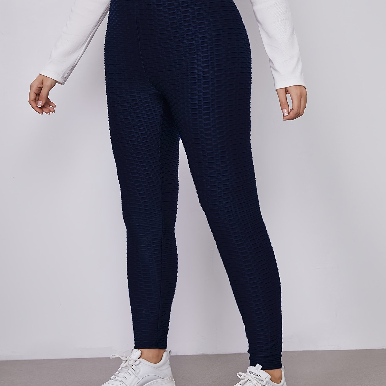 Plus Size High Rise Solid Leggings