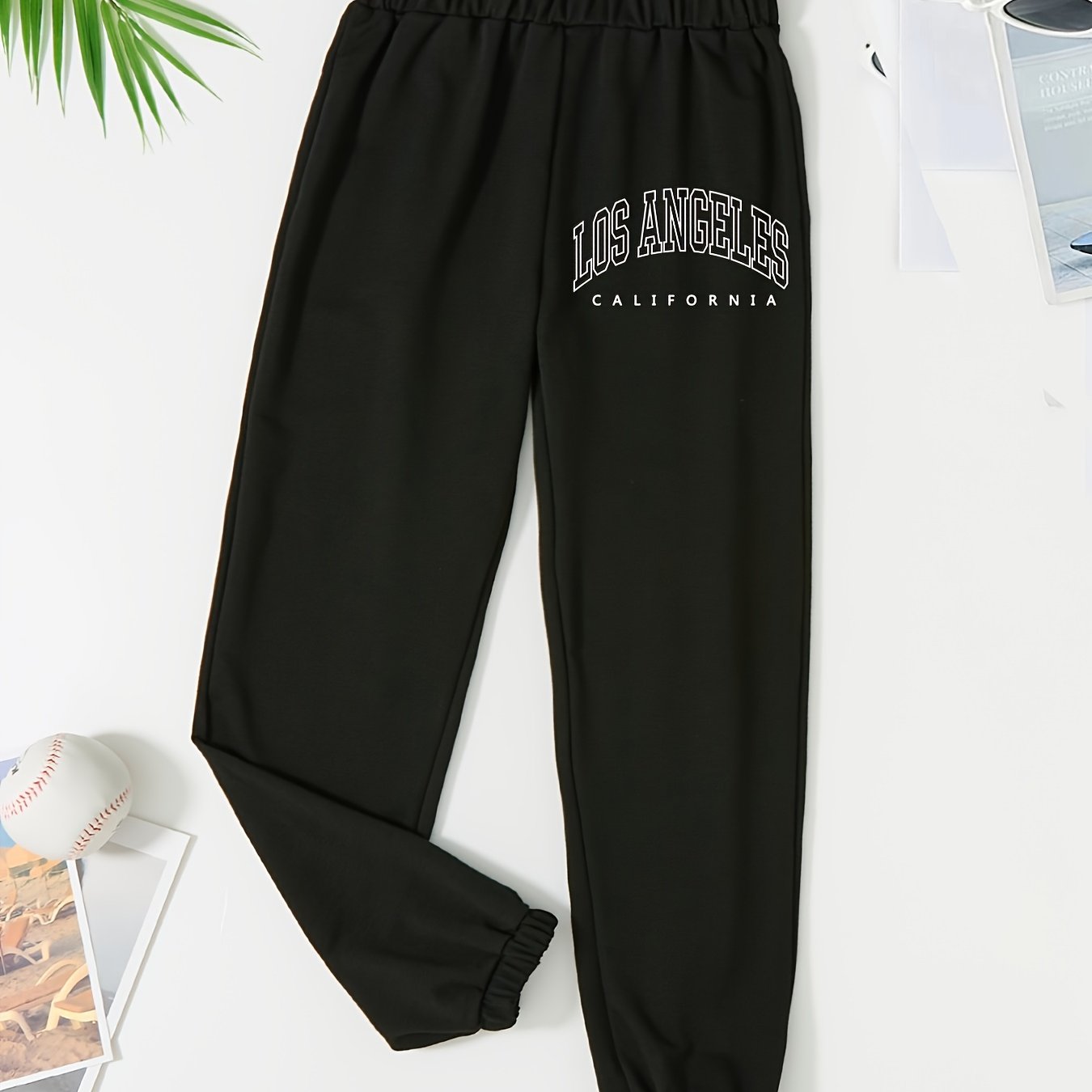 Kid/ Teen Girls Fleece Side Striped High Waist Sweatpants Activewear  Trousers, Back School Clothing Gift Idea