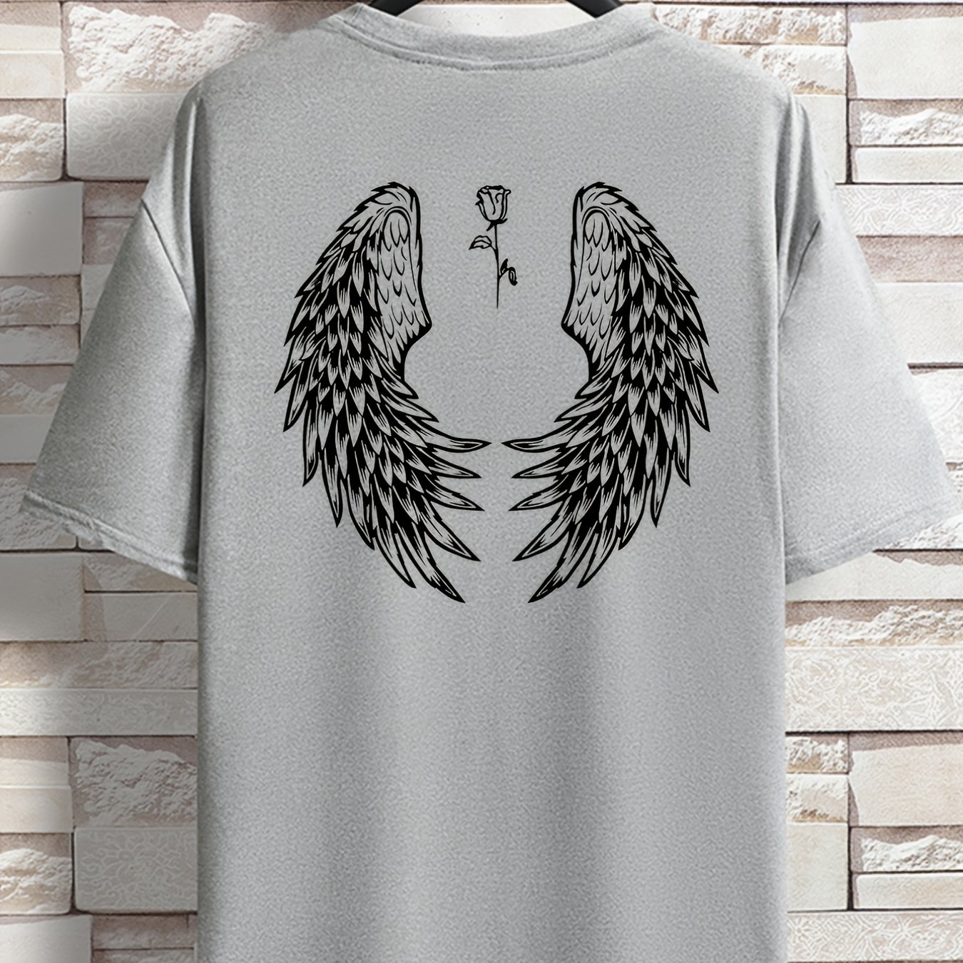 TEMU 2023 Spring Summer Short Sleeved T-shirt Fashion Logo Printed Male Youth Spring Summer Round Neck Enlarged Casual Versatile Top, Plus Size