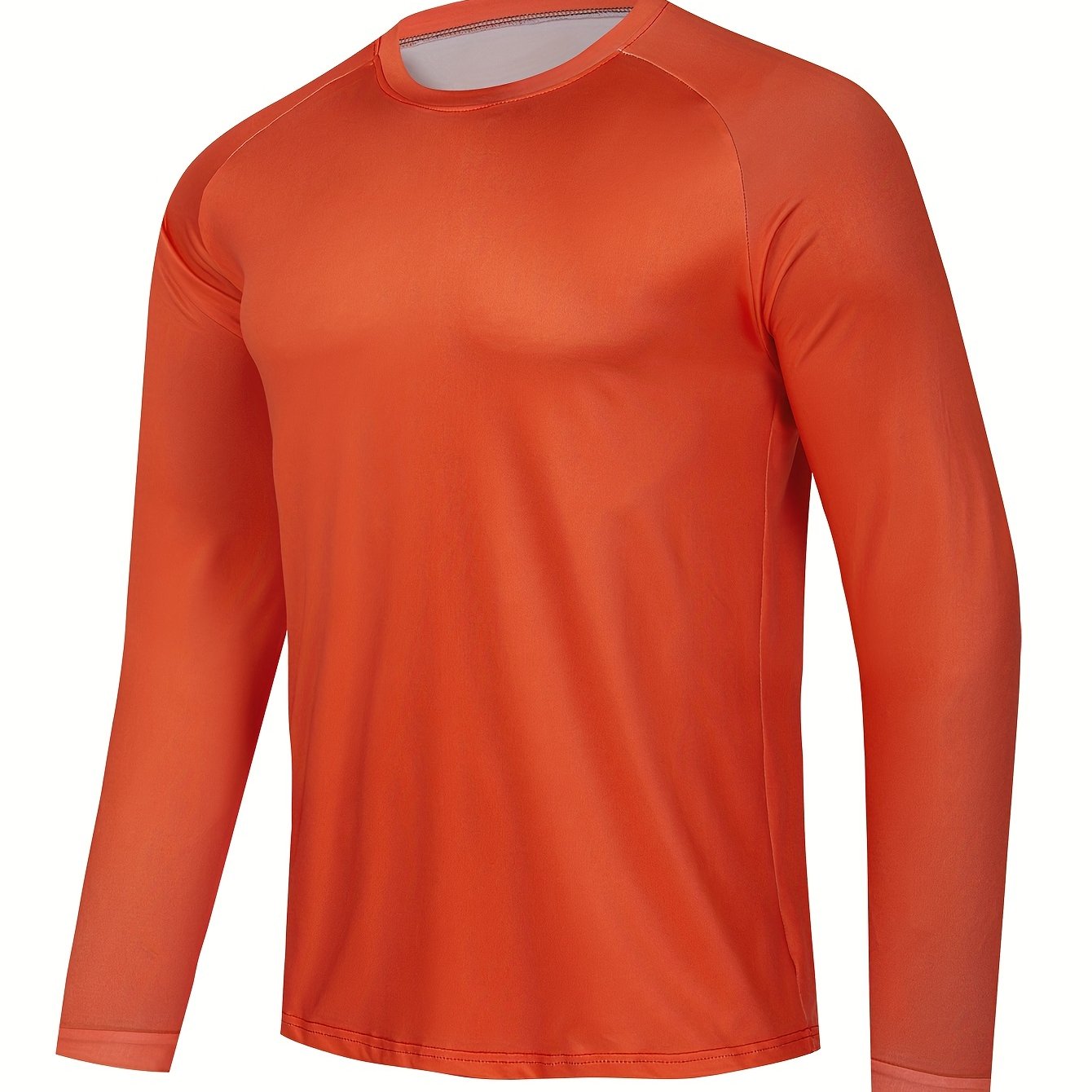 Men's Solid Color Long Sleeve T shirt Anti uv Sunscreen Sun - Temu