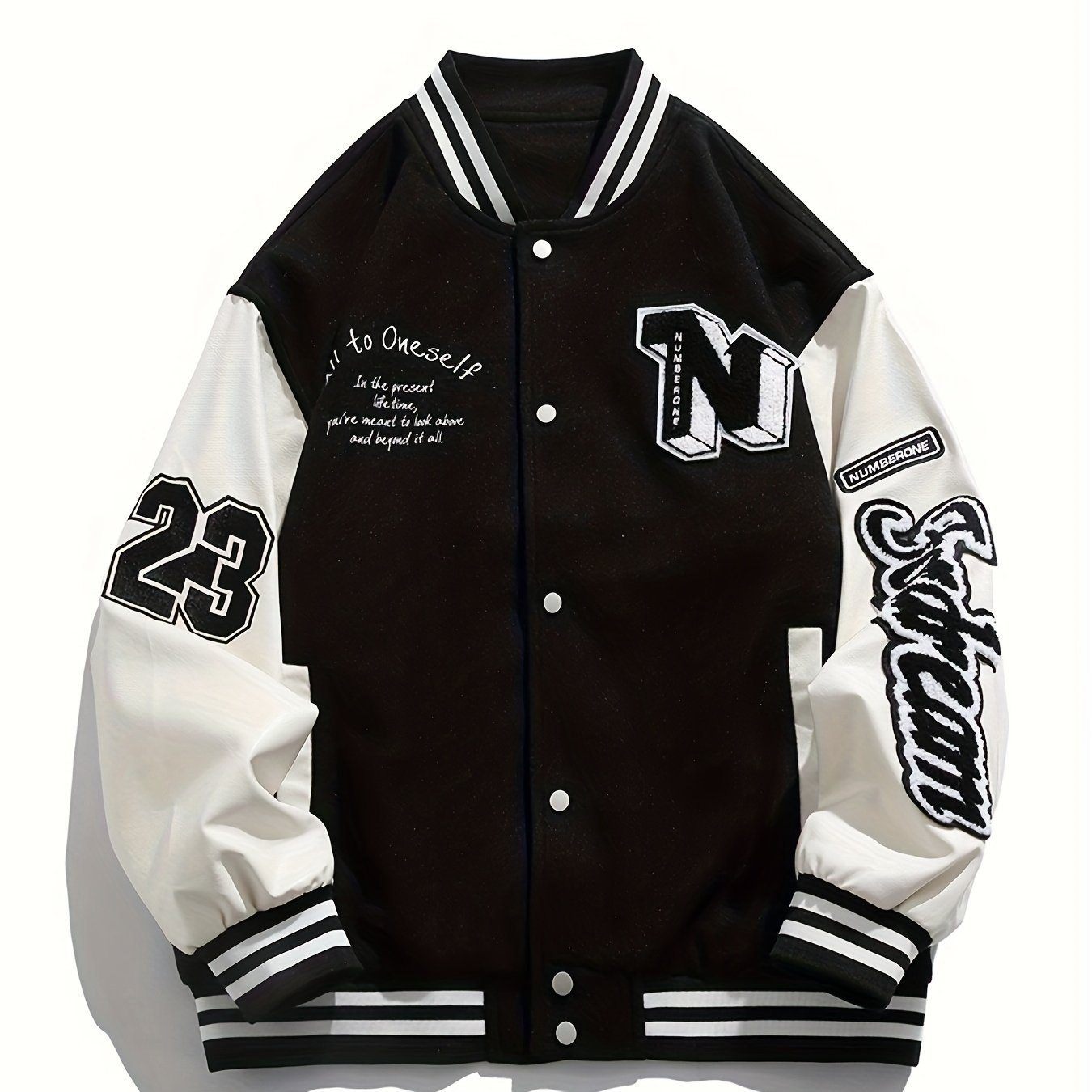 Color Block Varsity Jacket Chaqueta Béisbol Casual Hombre - Temu