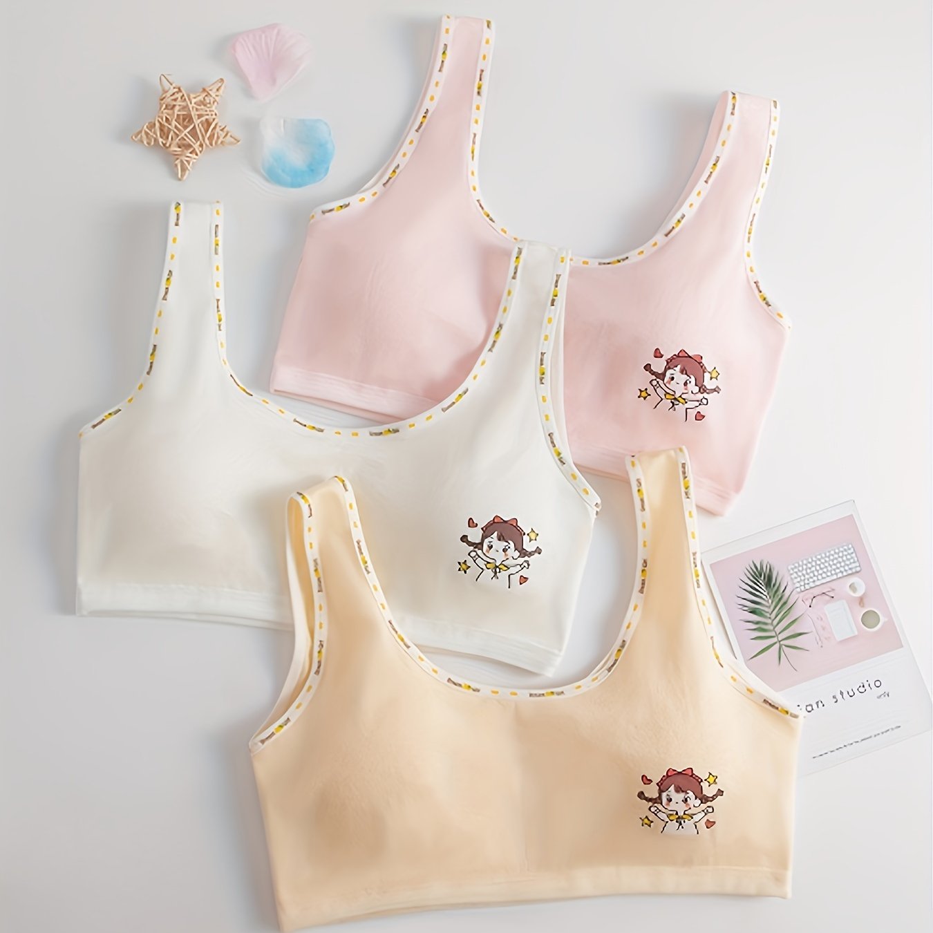 912-year-old girl's development period underwear set little girl children's  bra tube top middle and