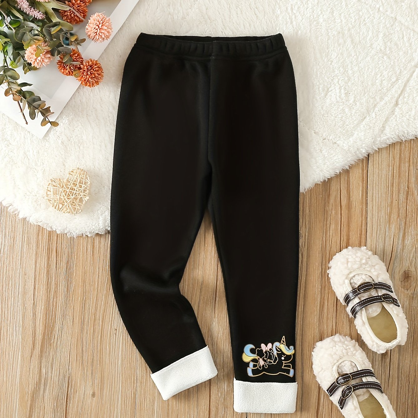  ZHIZAIHU Leggings con forro polar para niñas pequeñas,  pantalones elásticos de color sólido para invierno, Café : Ropa, Zapatos y  Joyería