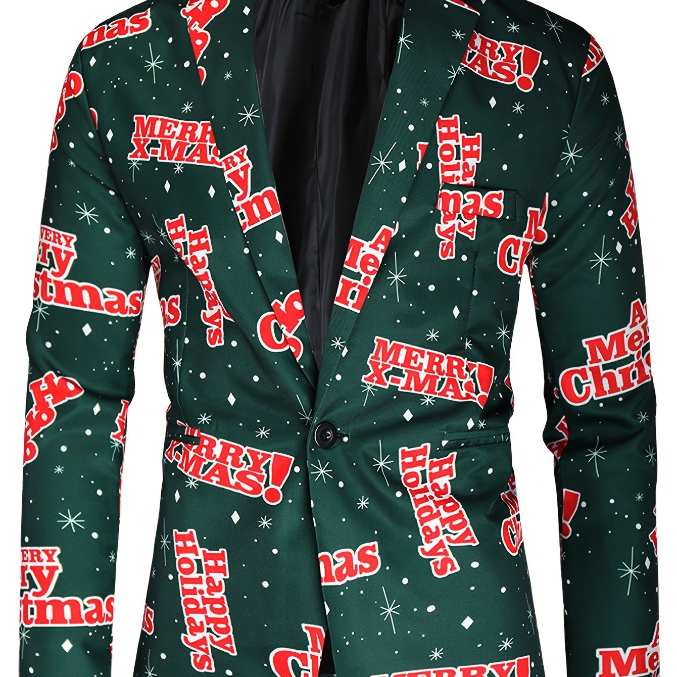 Blazer A Stampa 3d Natale Giacca Uomo Casual A Solo Bottone - Temu