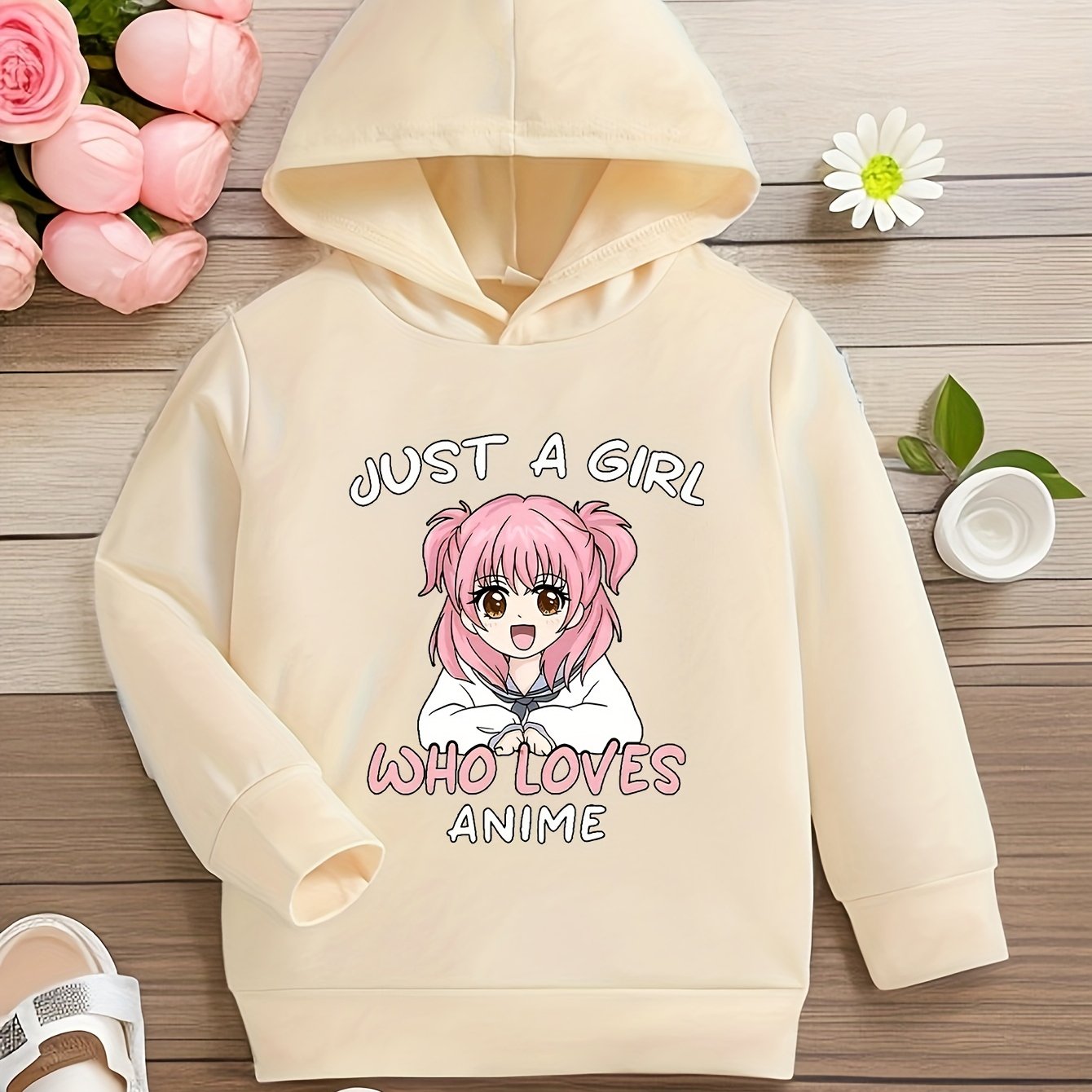 Pink 2024 anime hoodie