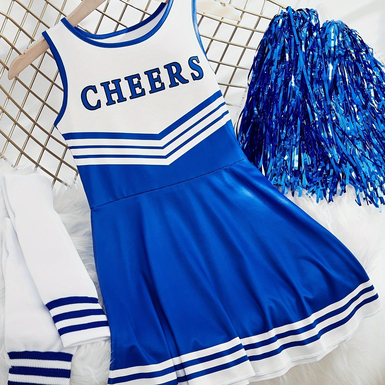 Image of Holiday Cheerleading Dress Set Cute Kids Performance Outfit Girls Party Options, Perfect For Outdoor