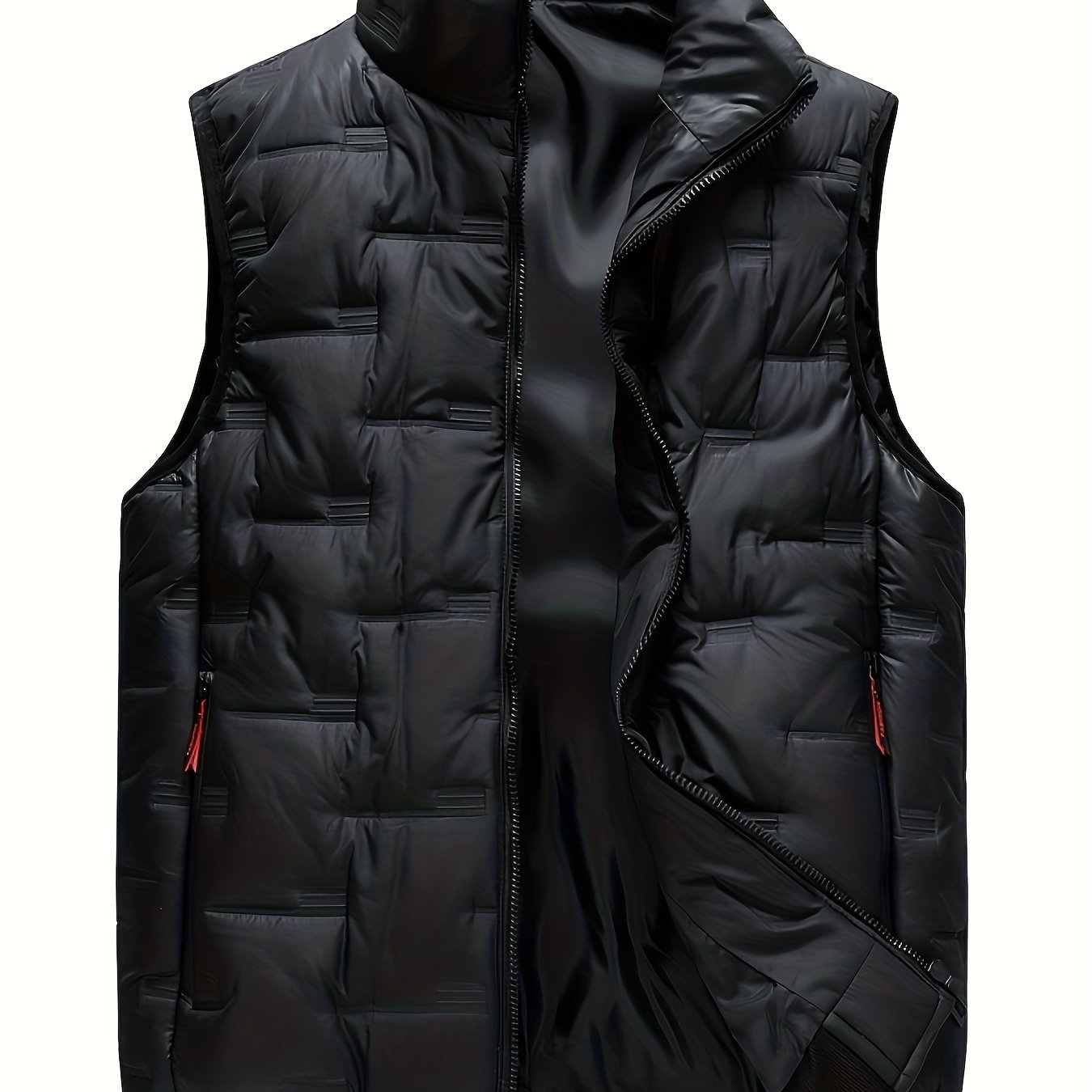 Plus Size Men's Warm Jacket Vest Solid Color Large Vest - Temu