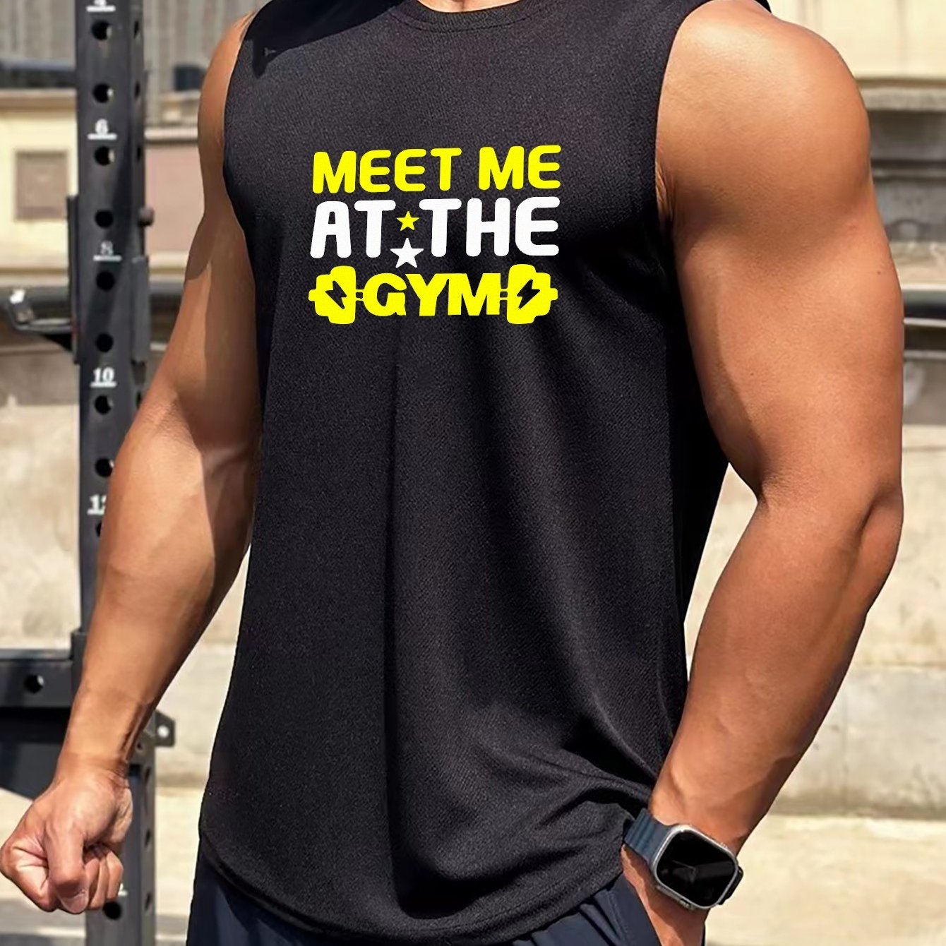 Estampado gym Time Camiseta Sin Mangas Cuello Redondo - Temu Chile