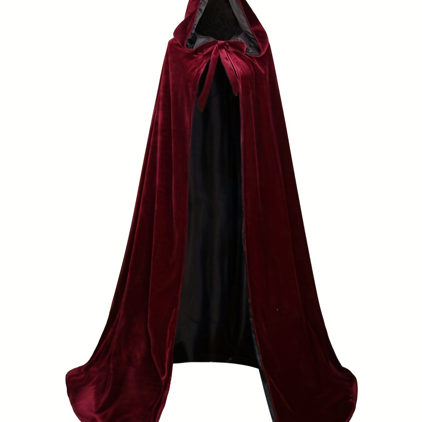 TEMU Halloween Costume Reaper Large Cape Cloak Devil Gold Velvet Hooded Party Double-sided Long Cape Apparel, Role Play Outfits Men