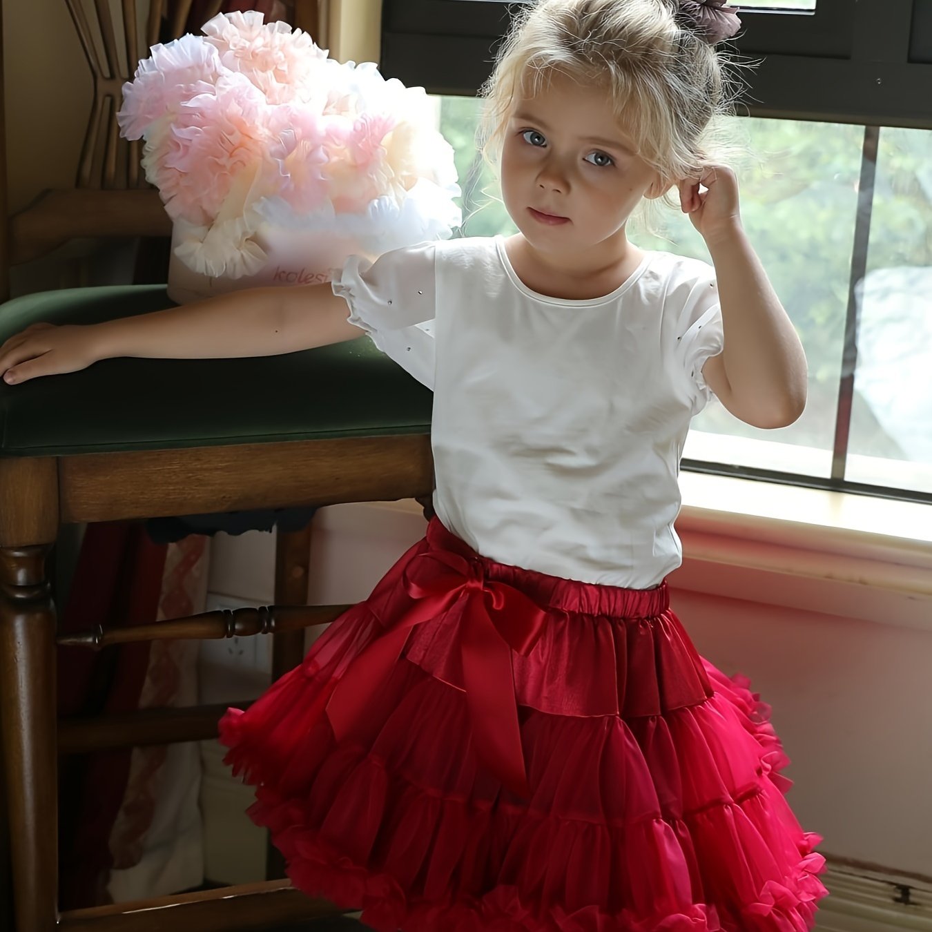 Vestido Fiesta Cumpleaños Niña Falda Tul Sin Mangas Rosa - Temu