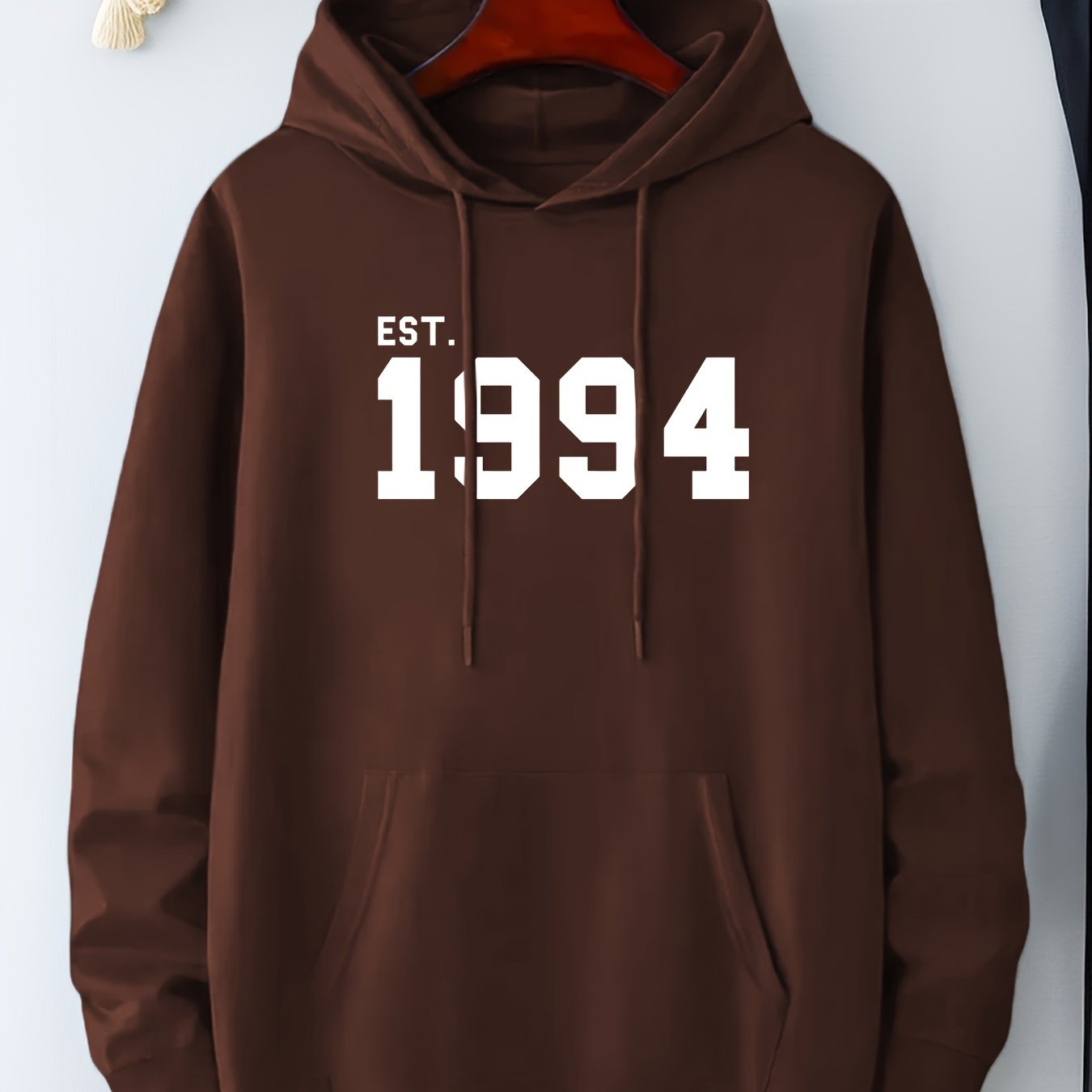 TEMU A Stylish Hoodie With A Cool Design, Featuring A Casual Pattern For Men, This Pullover Sweatshirt Includes A Kangaroo Pocket, Perfect For Street