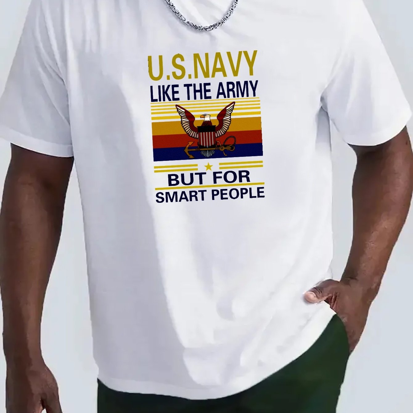 'us Navy' Print T Shirt tees For Men Casual Short Sleeve - Temu