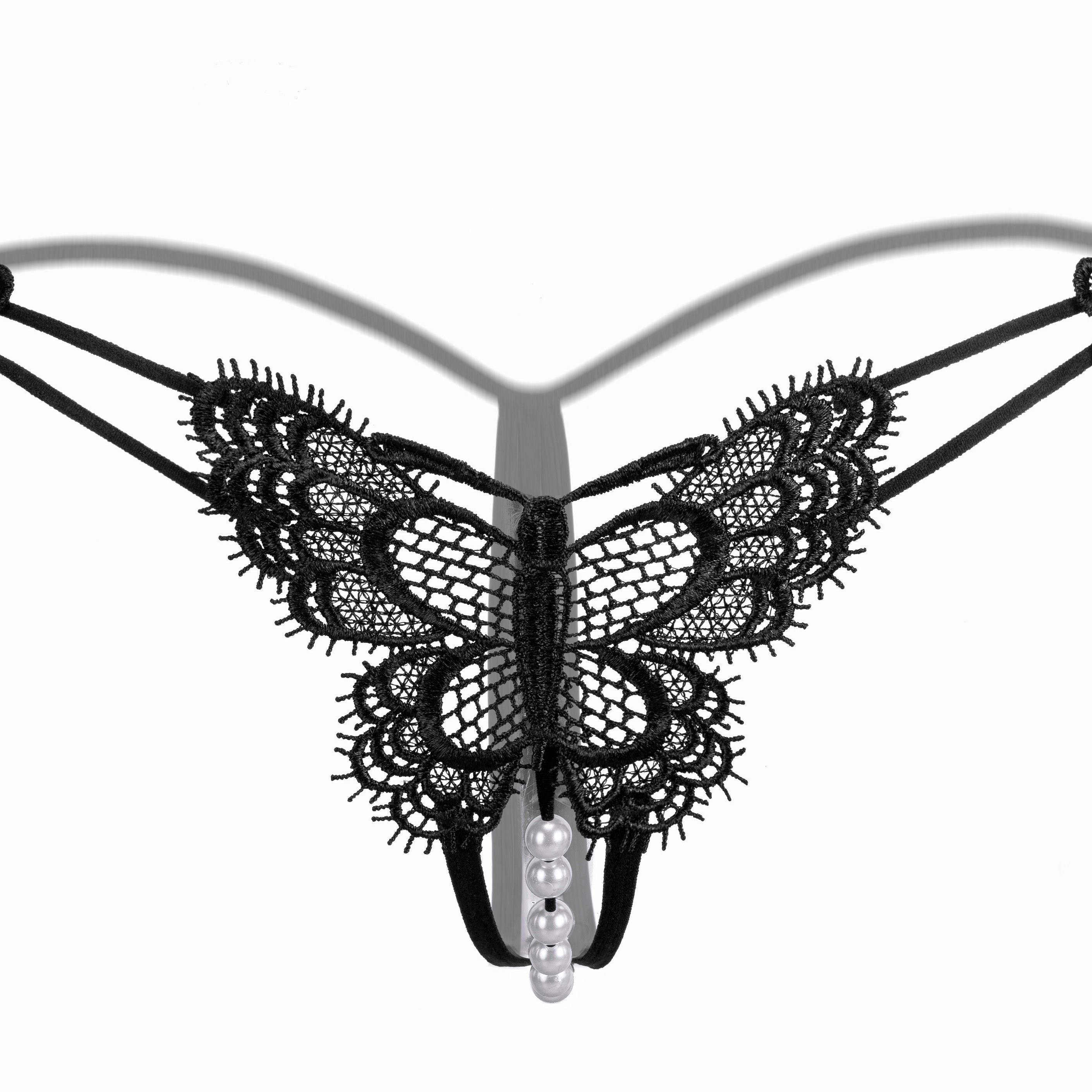 Zimisa, Women Butterfly Embroidery Thong with Pearl