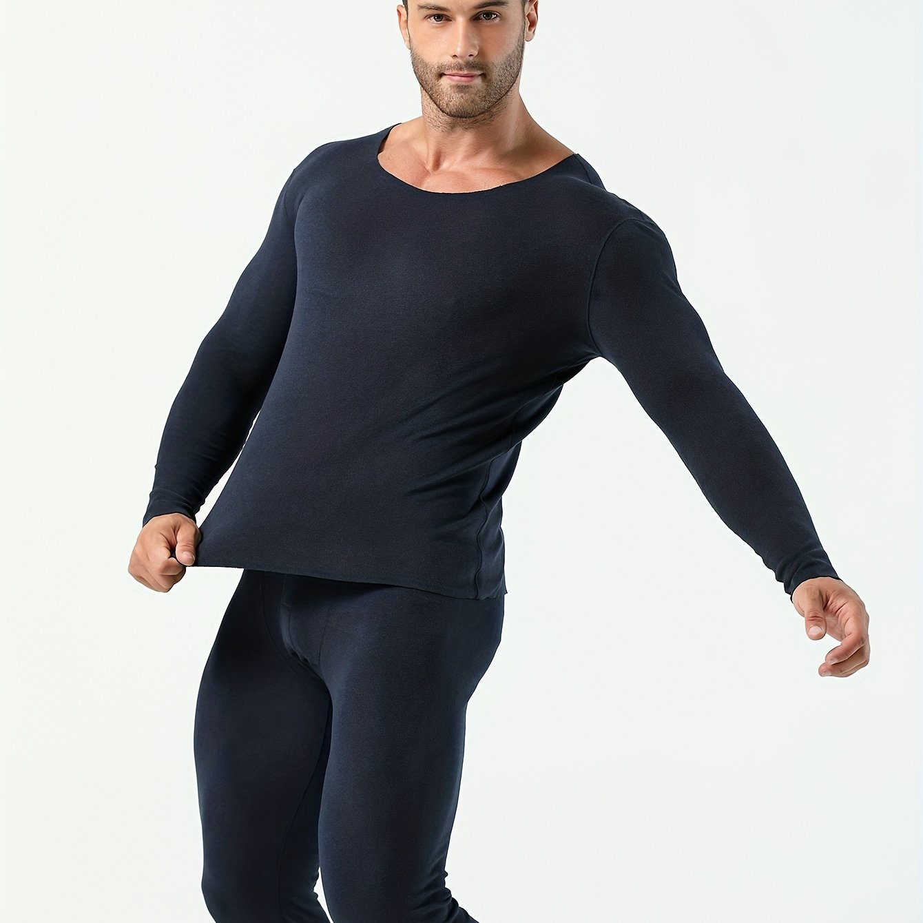 Men's Thermal Underwear Set Soft Fleece Lined Long Johns - Temu