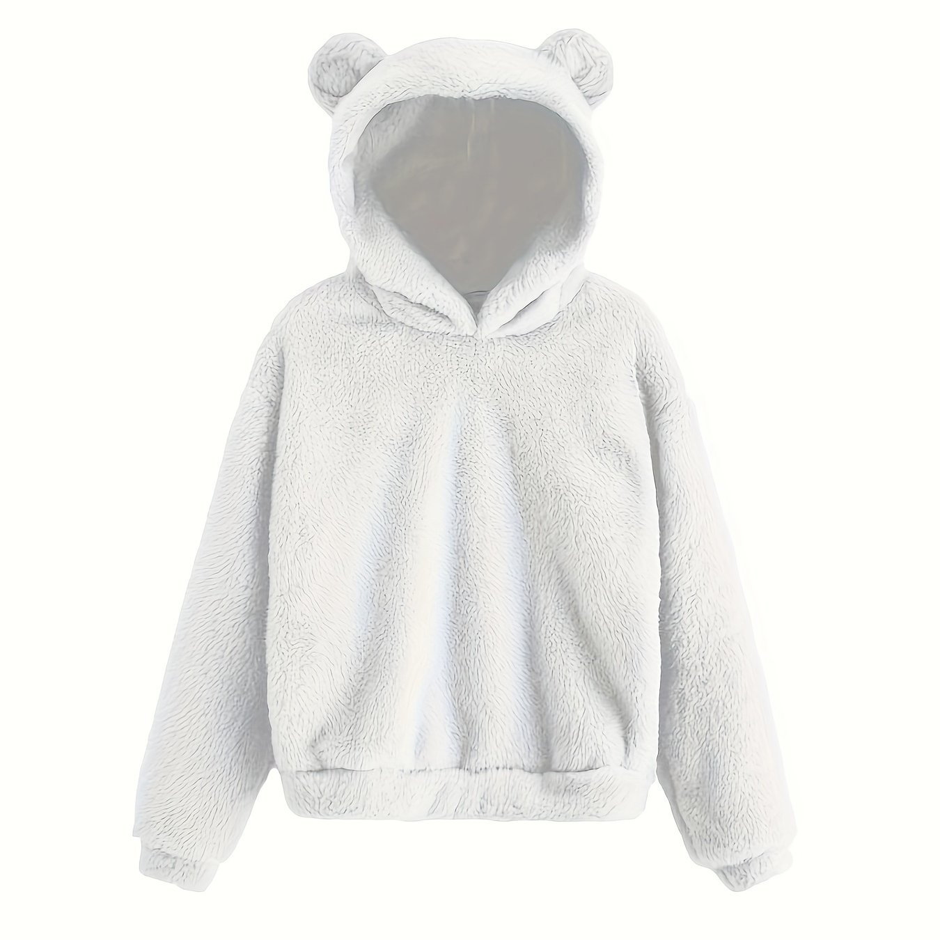 women's fleece-lined hooded sweatshirt with bear ears cozy