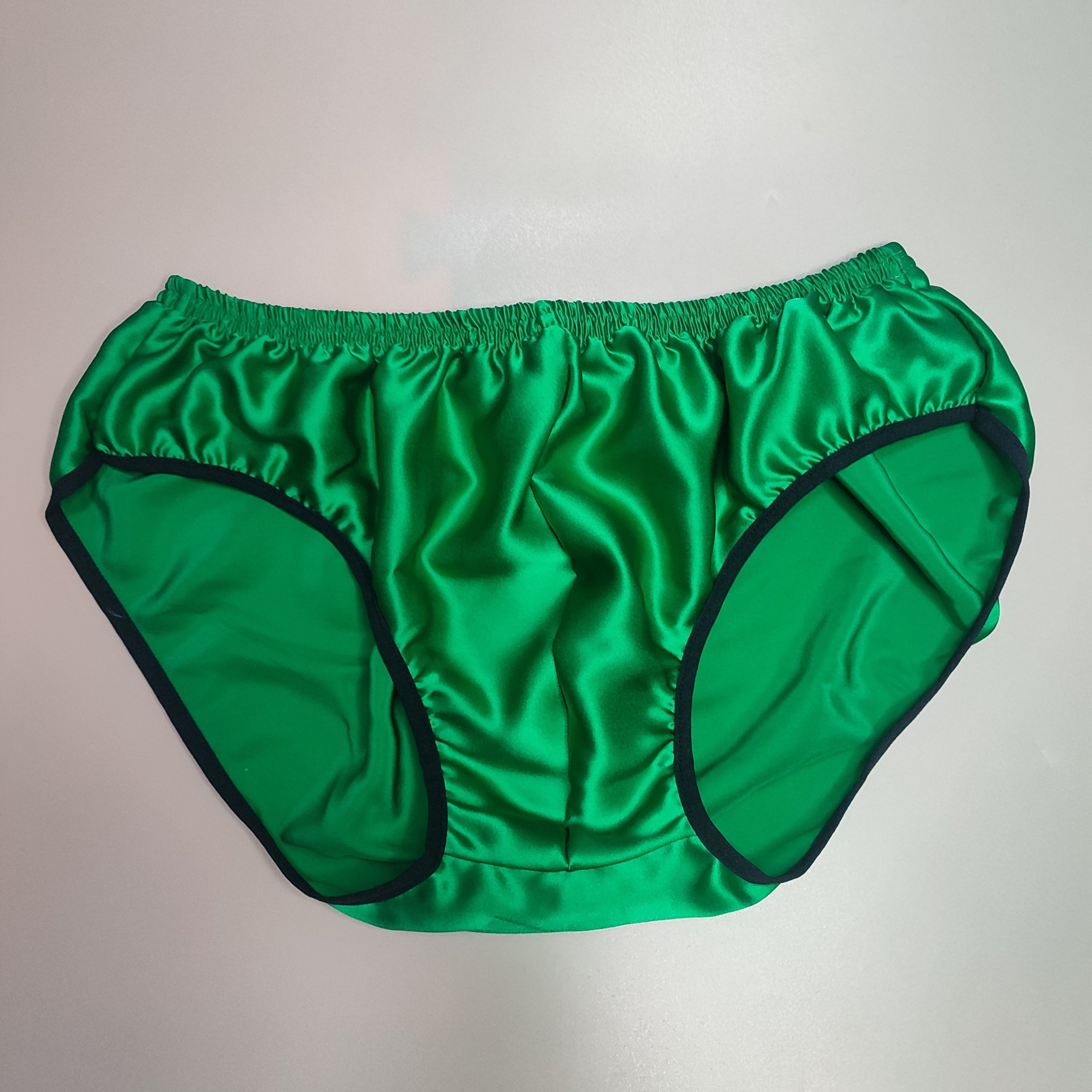 Emerald Green Pure Mulberry Silk French Cut Panties High Waist 22 Momme  Float Collection, Silk Undergarments