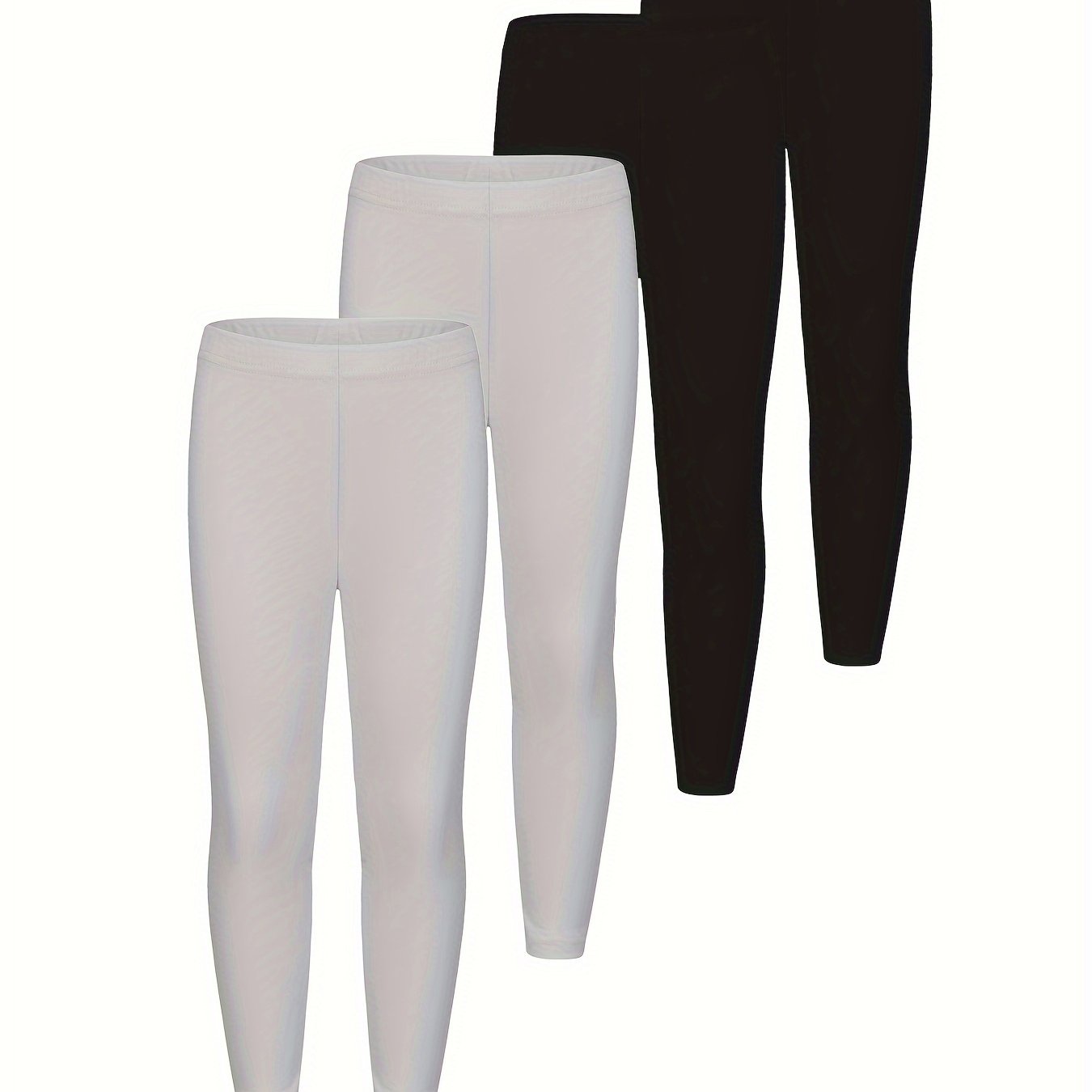 Girls Breathable Comfy Solid Legging Set Gift - Temu Canada