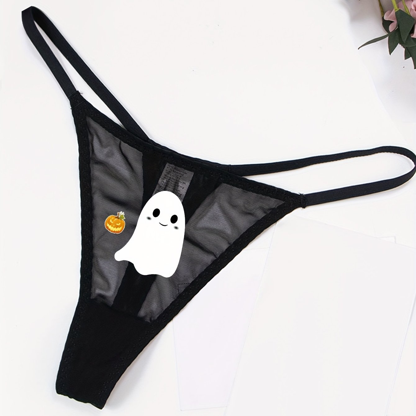 Ghost Print Seamless Thongs Comfy Low Waist Intimates - Temu