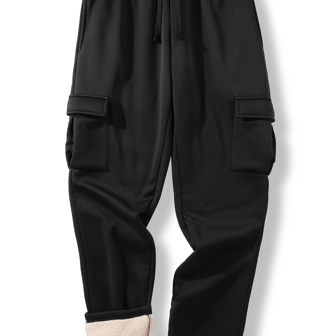 Fleece Lined Drawstring Sweatpants Loose Fit Pants Men's - Temu