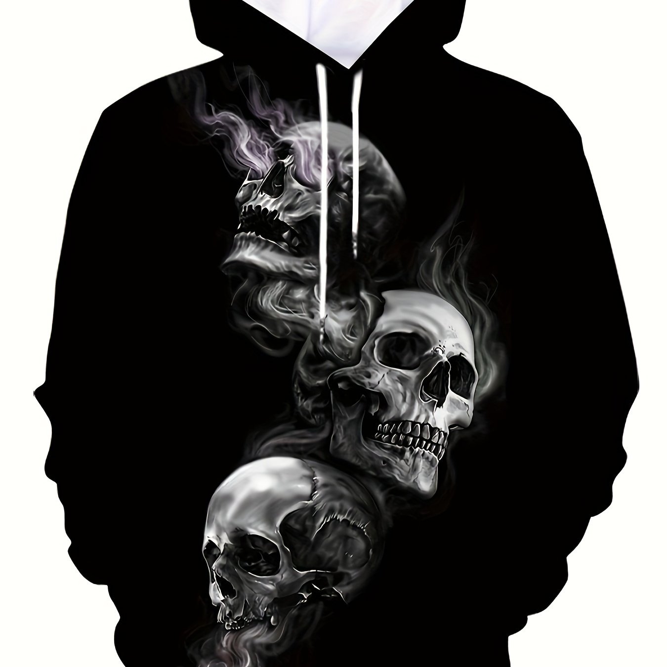 Black and best sale white skull hoodie