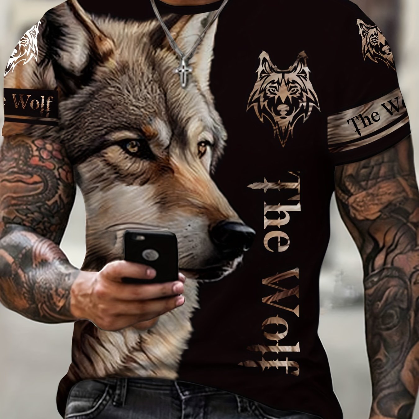 Image of New Summer Cool Wolf Graphics 3d Printed Fashion O-neck Short Sleeve T-shirt Street Style Vintage Loose Plus Size Top