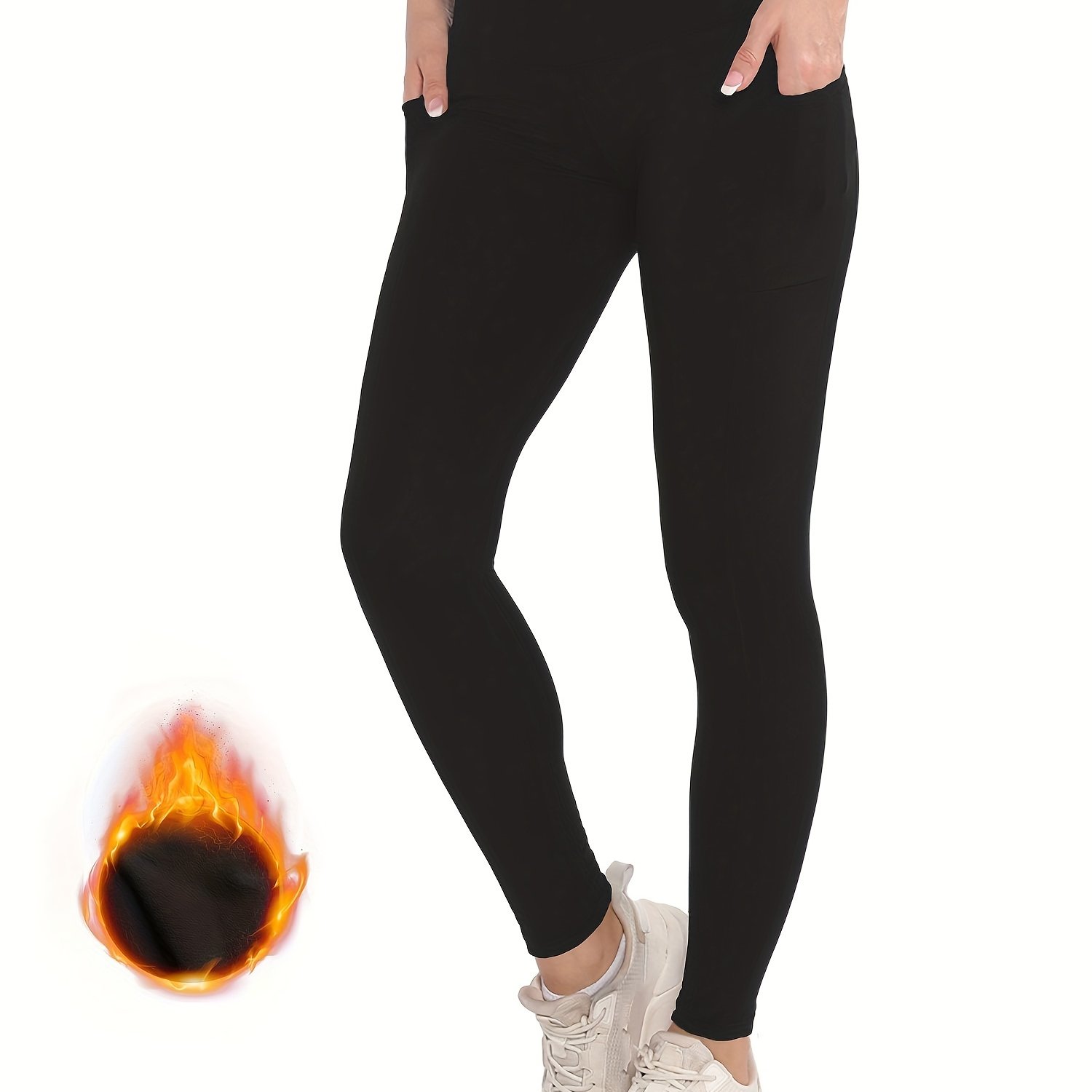 High Waist Fleece Lined Yoga Pants High Stretch Fitness - Temu