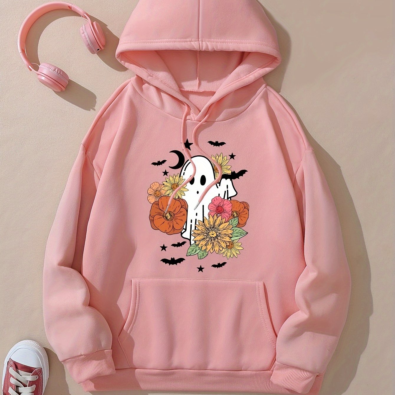 Halloween Buffalo Print Hoodie Casual Pocket Long - Temu Canada