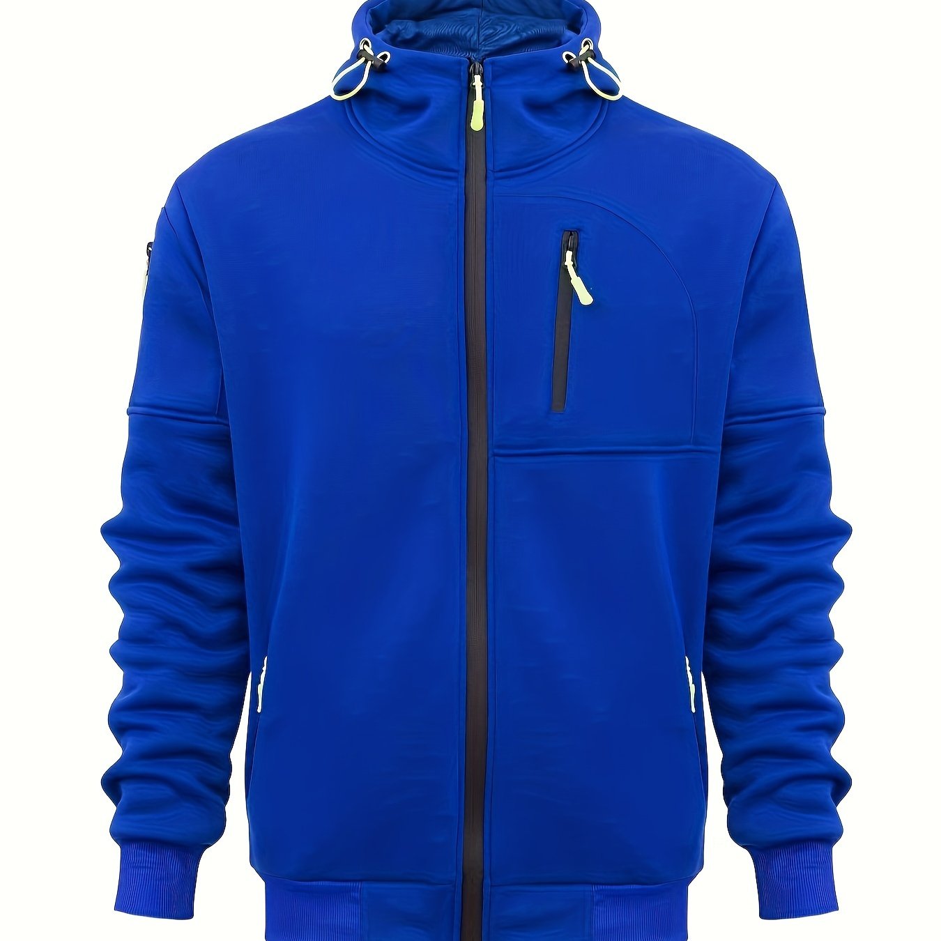 TEMU -border New Large Size Men's Autumn And Winter Sports Fitness Jacket Casual Arm Zipper Sweater Cardigan Hooded Jacket