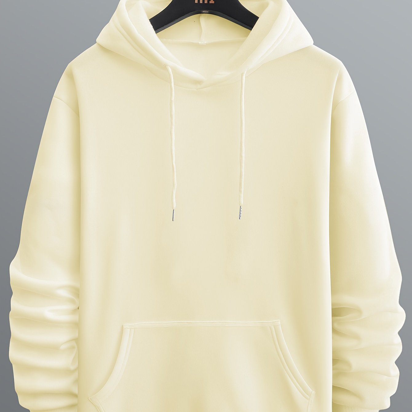 TEMU Men's Long Sleeve Solid Hoodies Street Casual Sports And Fashionable With Kangaroo Pocket Sweatshirt, Suitable For Outdoor Sports, For Autumn And Winter, Fashionable And Versatile