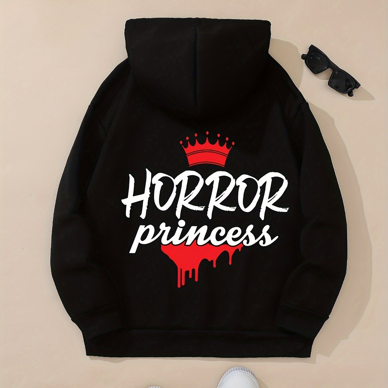 Horror Princess Print Hoodie Drawstring Casual Hooded - Temu