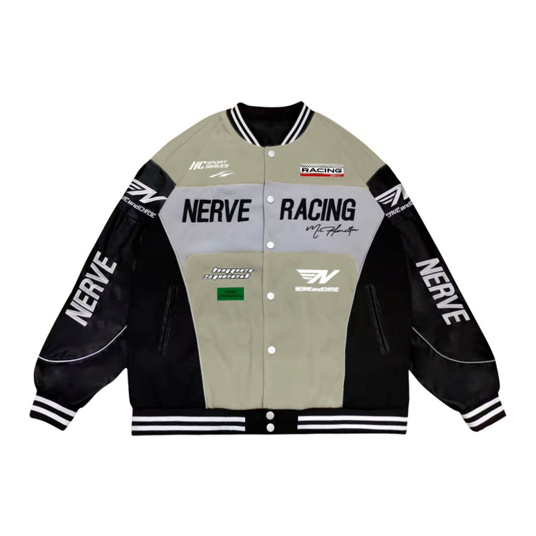 nerve racing motorcycle jacket - black & navy blue, stylish 