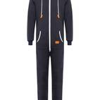 mens casual zip up thermal one piece hooded jumpsuit for winter