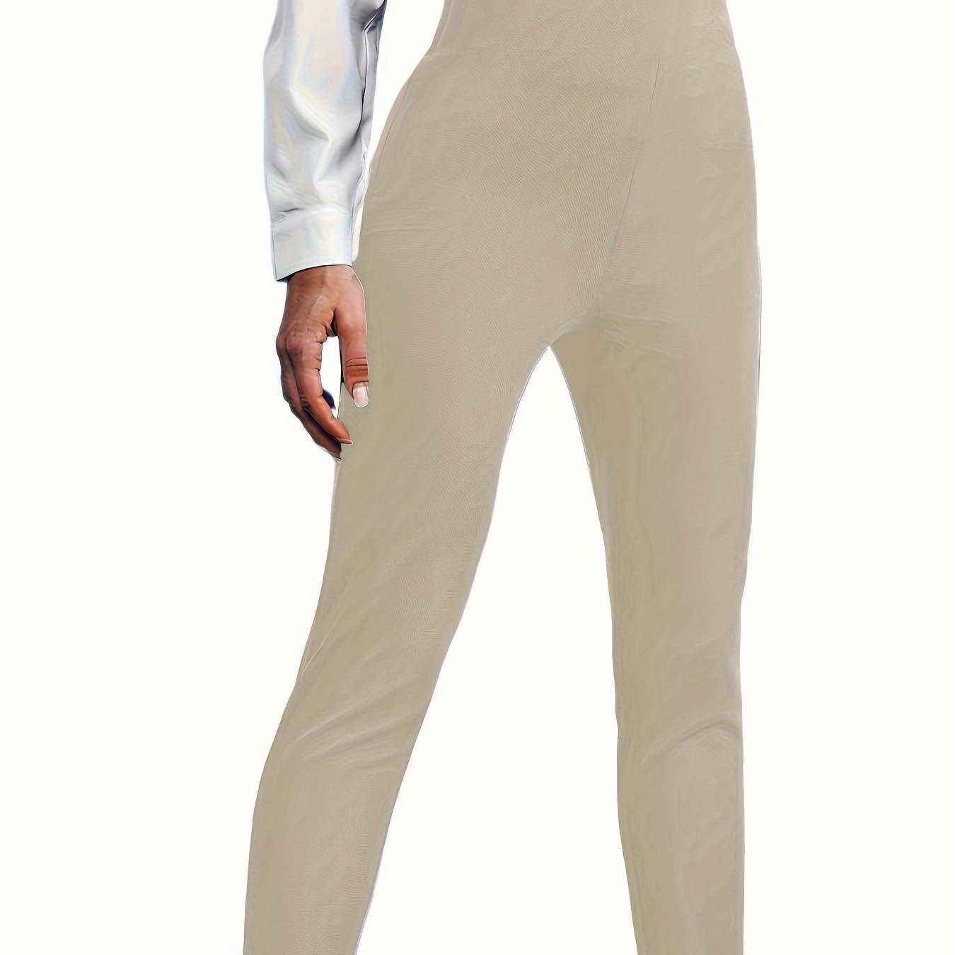 Solid Slim High Waist Pants Elegant Pants Work Office - Temu