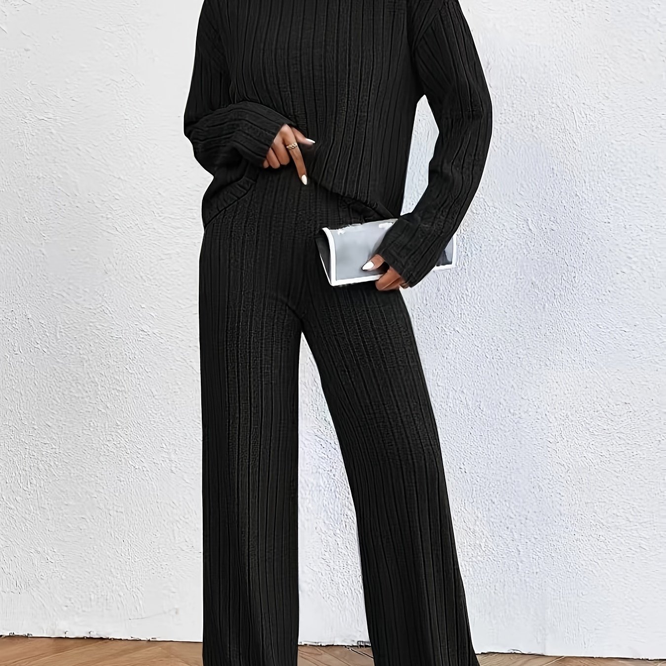 Long Sleeve Wide Leg Pants Set