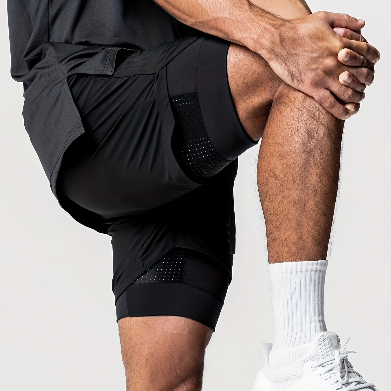 Image of Summer 's Shorts Fashion Fitness Running Layer Inner Lining With Pockets To Prevent Can Hang Towels Breathable Leisure Training Quick Dried Basketball Pants