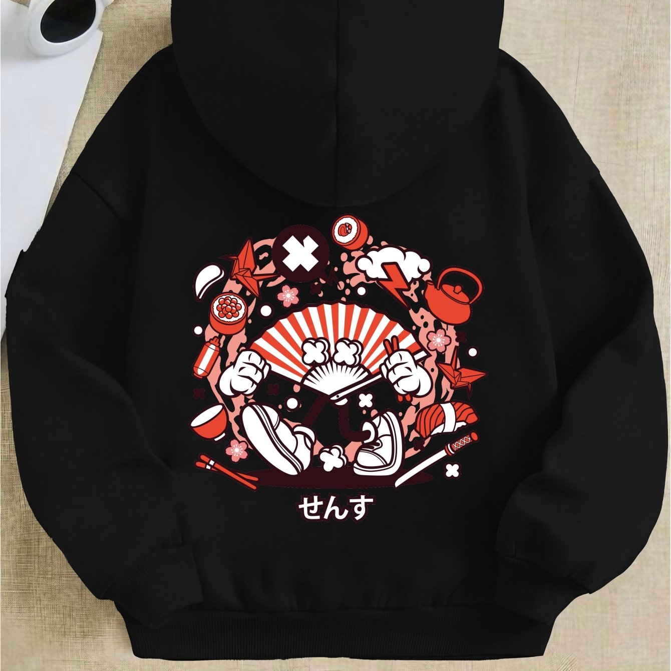 Anime Girl Graphic Print Hoodie for Girls, Girl's Casual Graphic Design Pullover Hooded Sweatshirt with Kangaroo Pocket Streetwear for Winter Fall