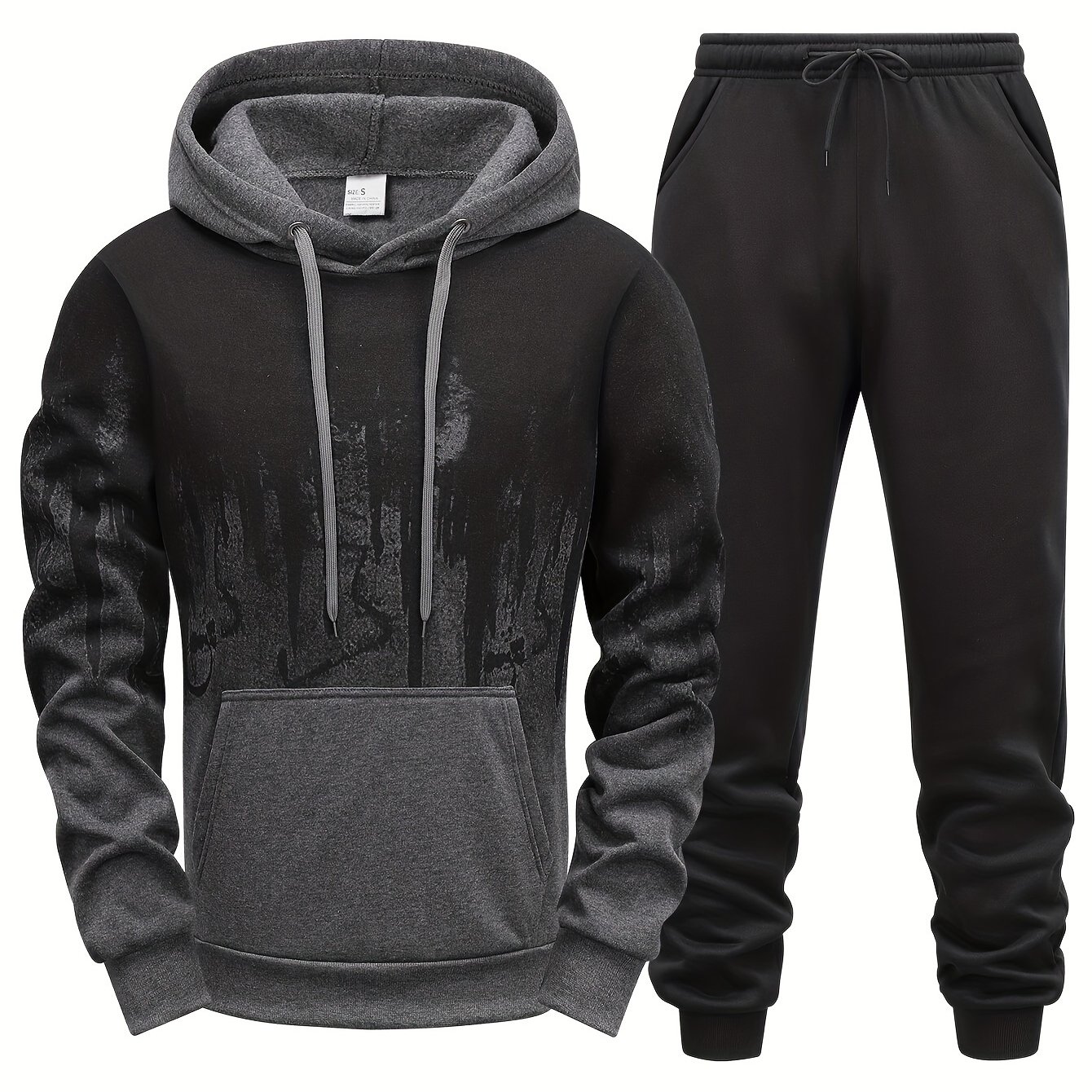 Gradient Style Print Men's Outfits Men's Pocket Hoodie - Temu