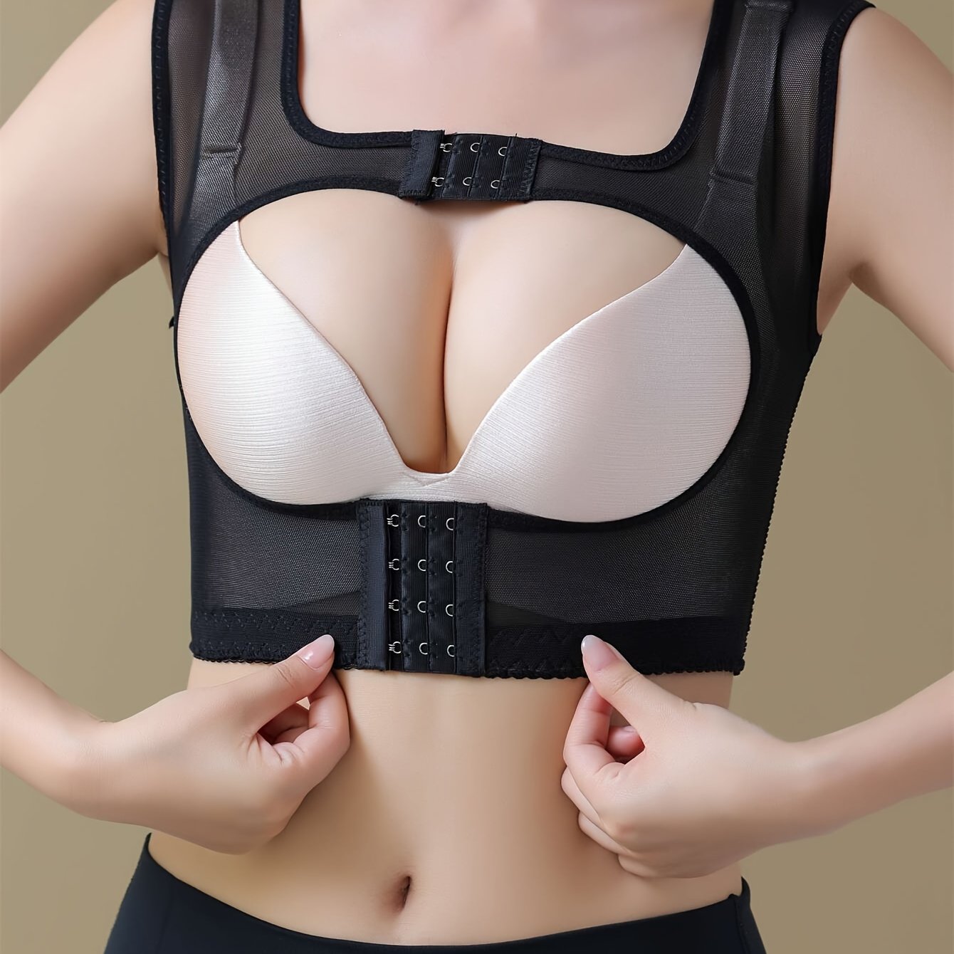 Mesh Shaping Tank Crop Tops Posture Corrector Slimming Open - Temu