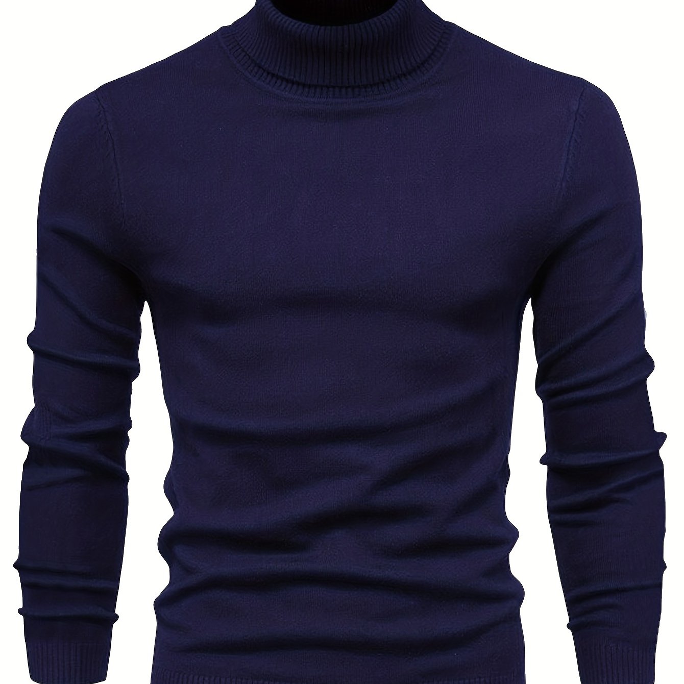 TEMU All Match Knitted Sweater, Men's Casual Warm Slightly Stretch Lapel Neck Pullover Sweater For Men Fall Winter