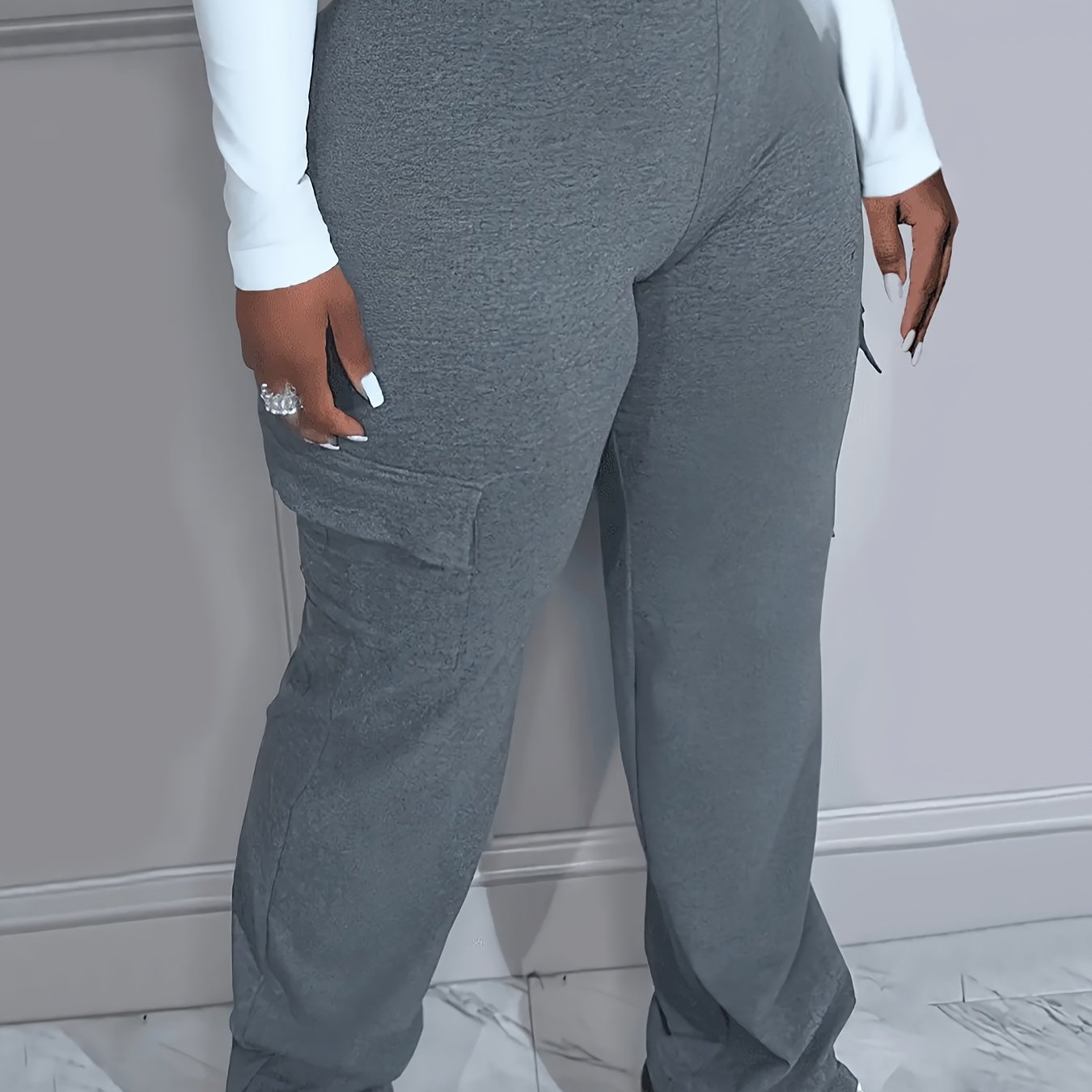 Tawop Fashion Women Plus Size Solid Hollow Elastic Waist Casual Leggings Pants  Forbidden Pants Father'S Day Pants 