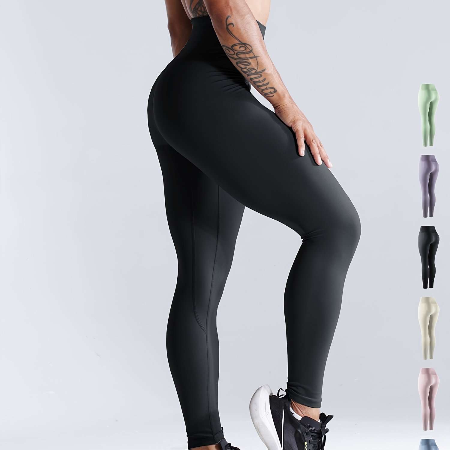 Solid High Stretch Butt lifting Yoga Pants Fashion High - Temu