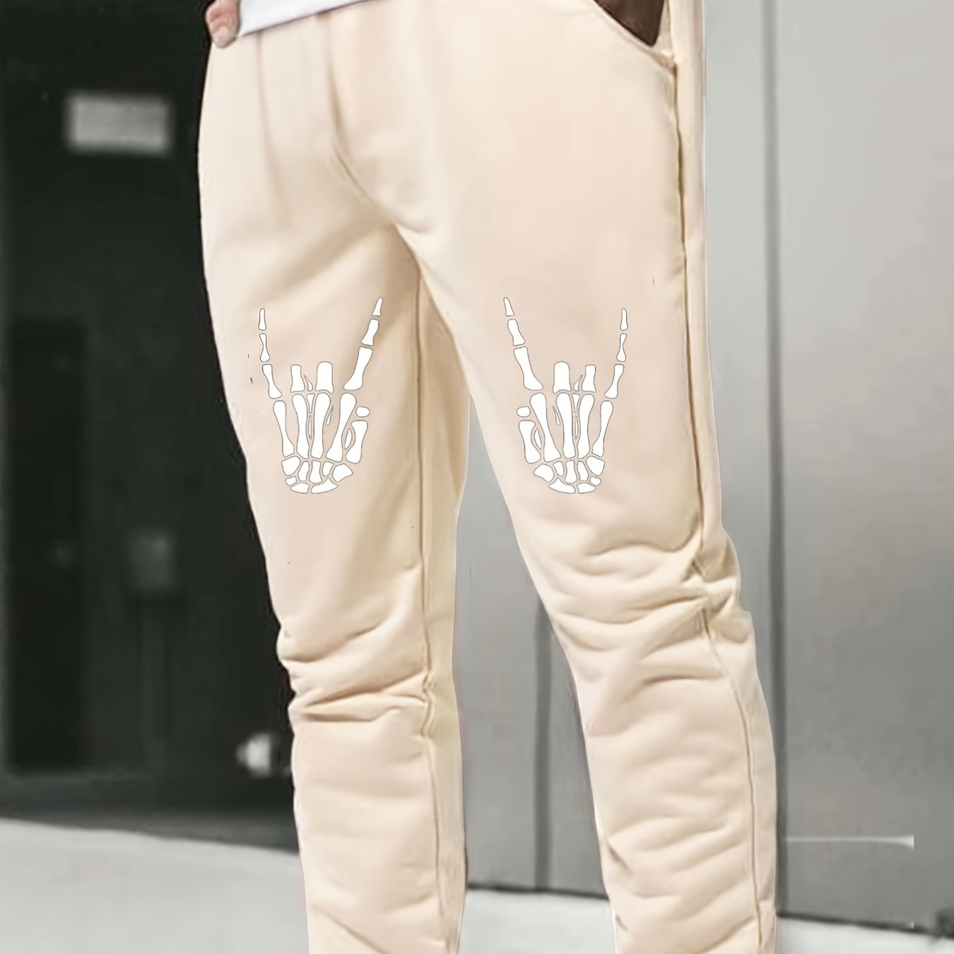 Pantalones Largos Sueltos Para Hombre, Estampado De Manos, Cruces Y  Oraciones Diseño Creativo Pantalones Casuales De Moda Para Exteriores Con  Cordón Y Bolsillo - Ropa De Hombre - Temu Spain