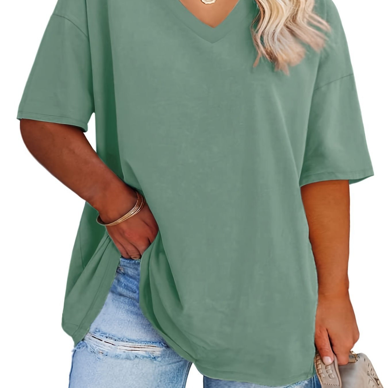 CTEEGC Womens T Shirts Clearance Plus Size O-Neck Tee Casual
