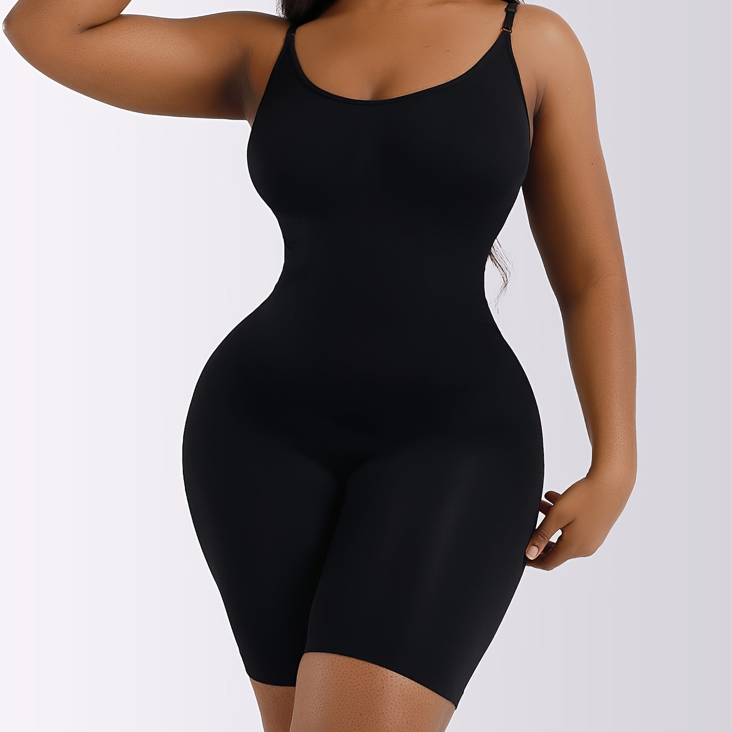 Plus Size Solid Seamless Bodysuit Shapewear Women's Plus - Temu