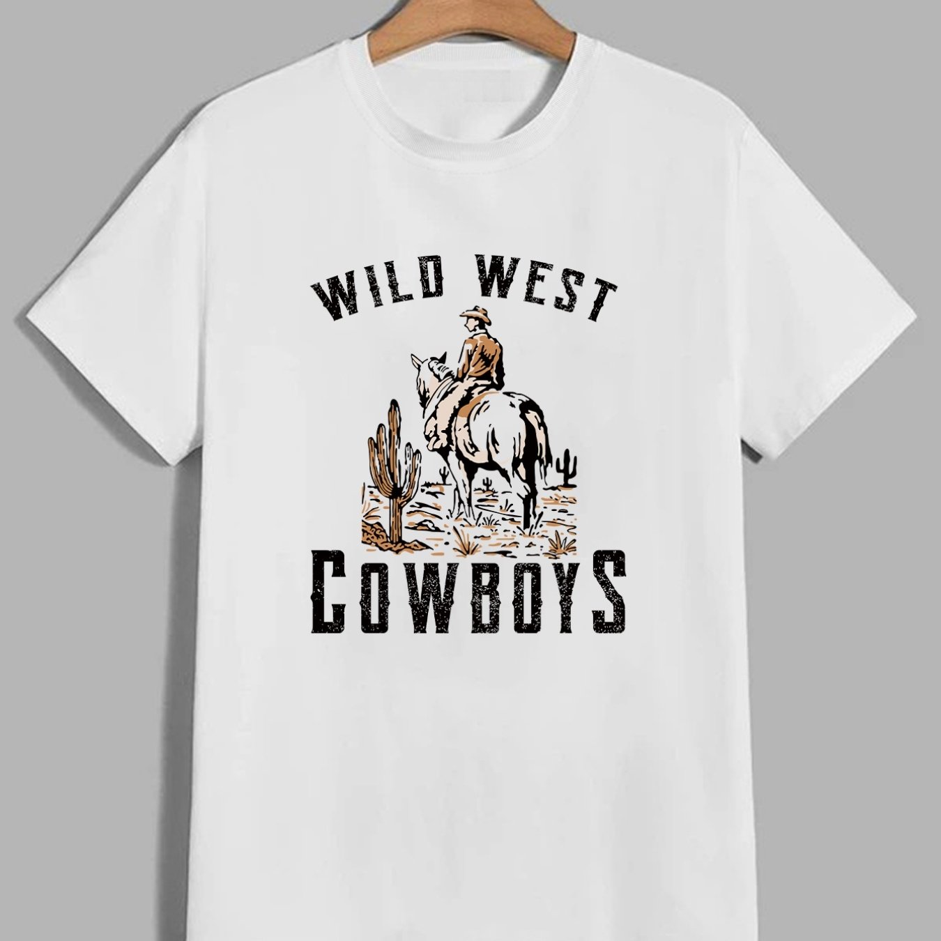 Men's Casual wild West Cowboys Print Crew Neck Short Sleeves T-shirts For  Summer - Temu