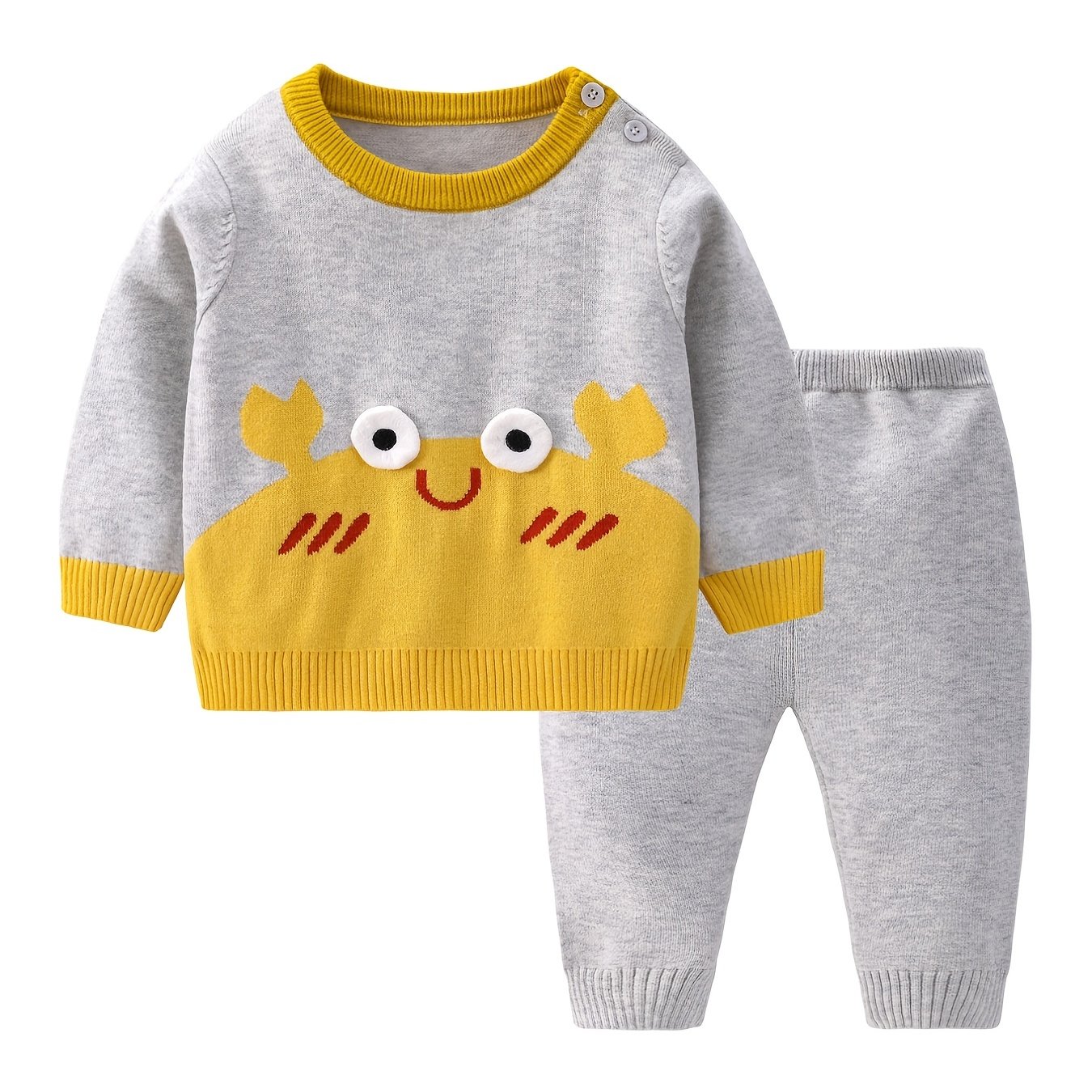 2pcs Baby Boys Cute Cartoon Pattern Long Sleeve Knit Pullover Pants Set  Clothes - Clothing, Shoes & Jewelry - Temu